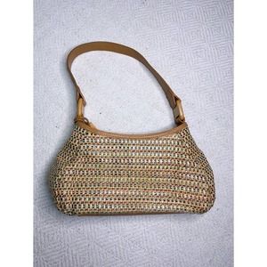 Vintage Fossil Straw Shoulder Bag